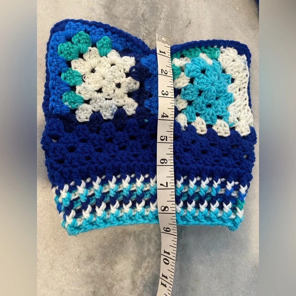 Handmade Crochet Cat Animal Ear Beanie Hat Cozy Ribbed Brim Stretch Winter Hat